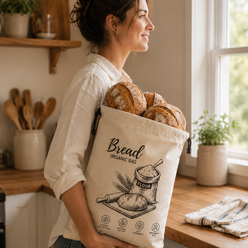 Le sac à pain naturel qui garde votre pain moelleux plusieurs jours